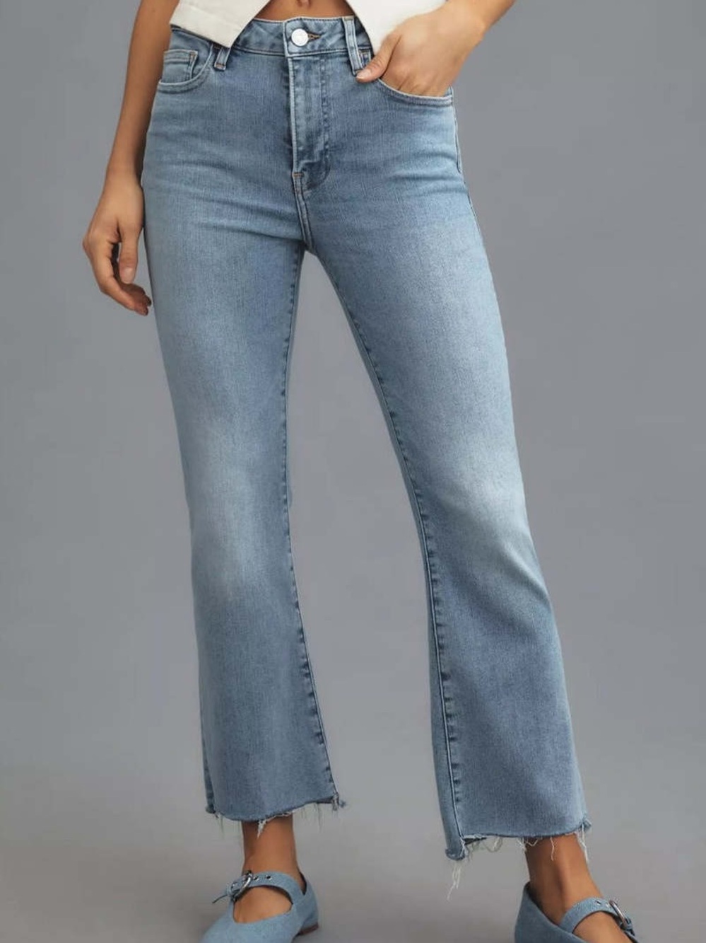 Frame Denim Le Crop Mini Boot Jeans - Light Wash Blue